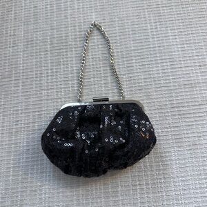 White House Black Market Black Sequin Wristlet